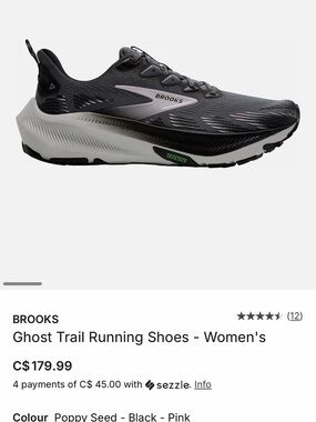 Brooks Ghost Trail Women's Running Shoes — Black with Pink Accents